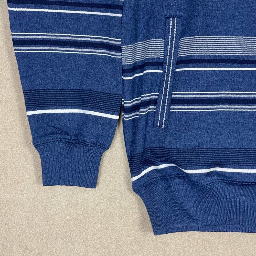 Monte Carlo Polo Club Pullover Sweater Mens M‎ Blue Striped Pocket Mock Neck NWT - Picture 4 of 13